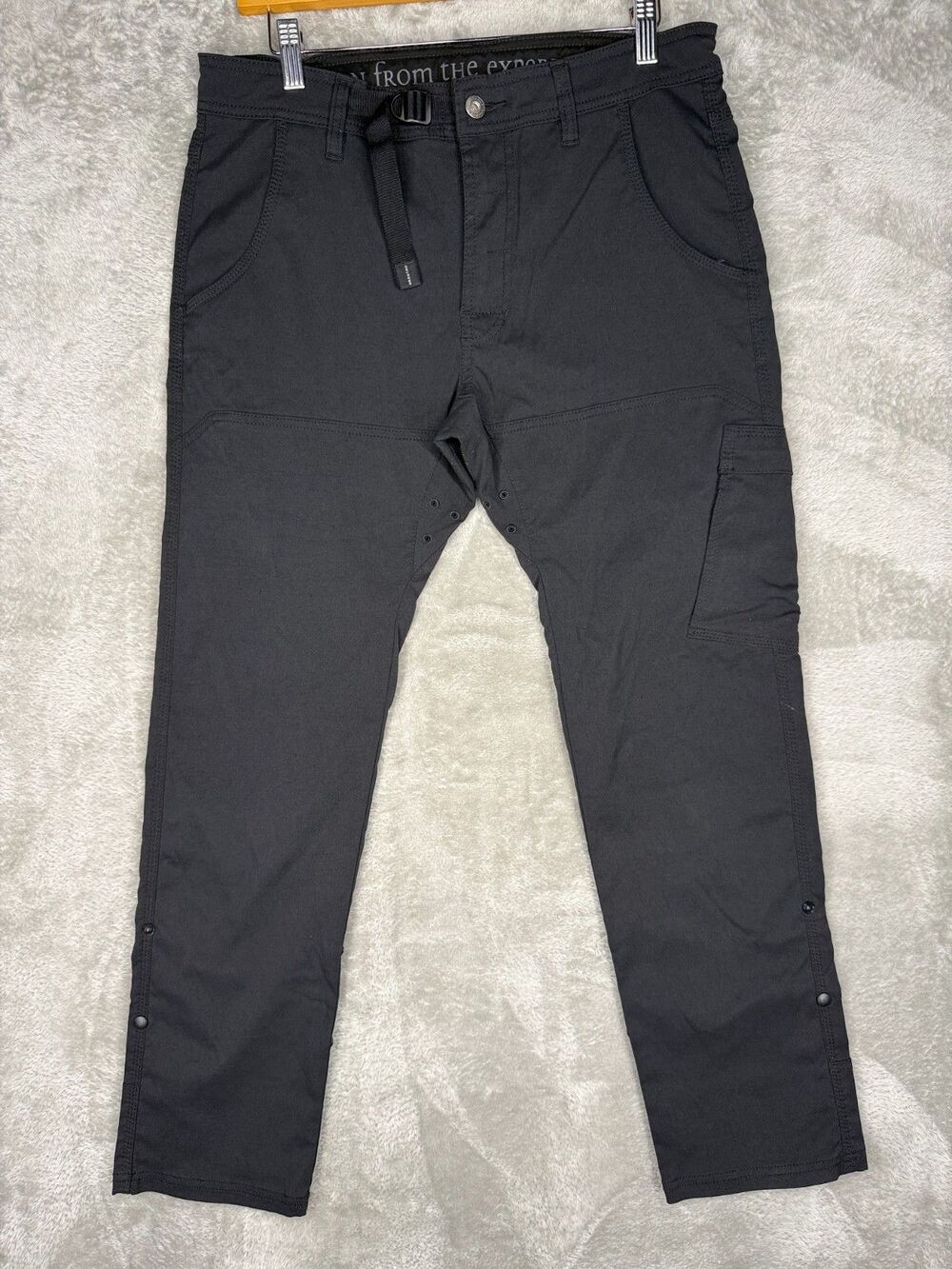 Prana Pants Mens 32x30 Zion II Gray Belted Outdoor Hiking Trail Climb Roll Leg